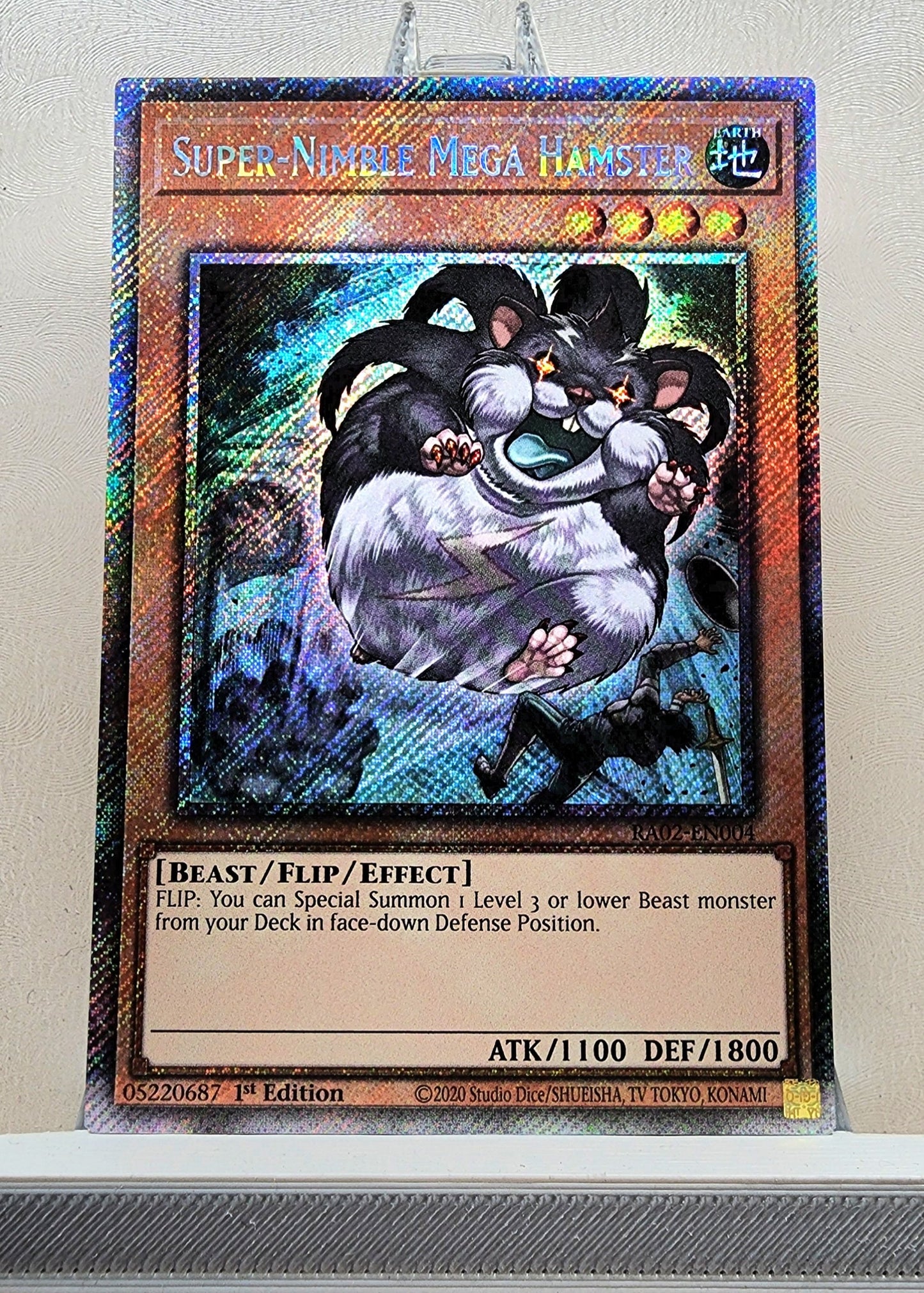 Yugioh! 1x Super-Nimble Mega Hamster (RA02 - Platinum Secret Rare) 1st Edition