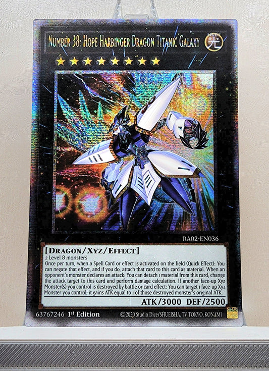 Yugioh! 1x Number 38: Hope Harbinger Dragon Titanic Galaxy (RA02 - Quarter Century Secret Rare) 1st Edition