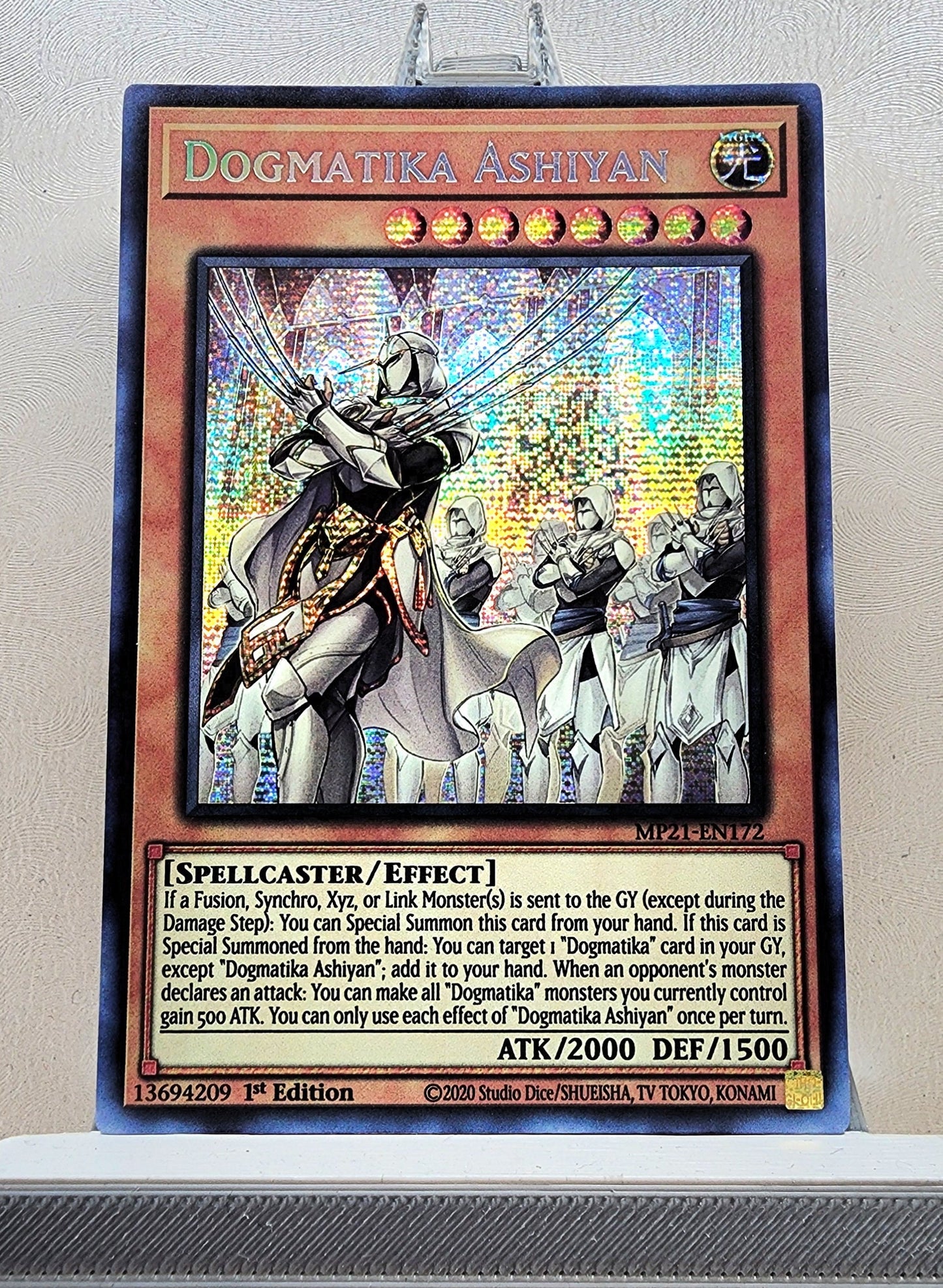 Yugioh! 1x Dogmatika Ashiyan (MP21 - Prismatic Secret Rare) 1st Edition