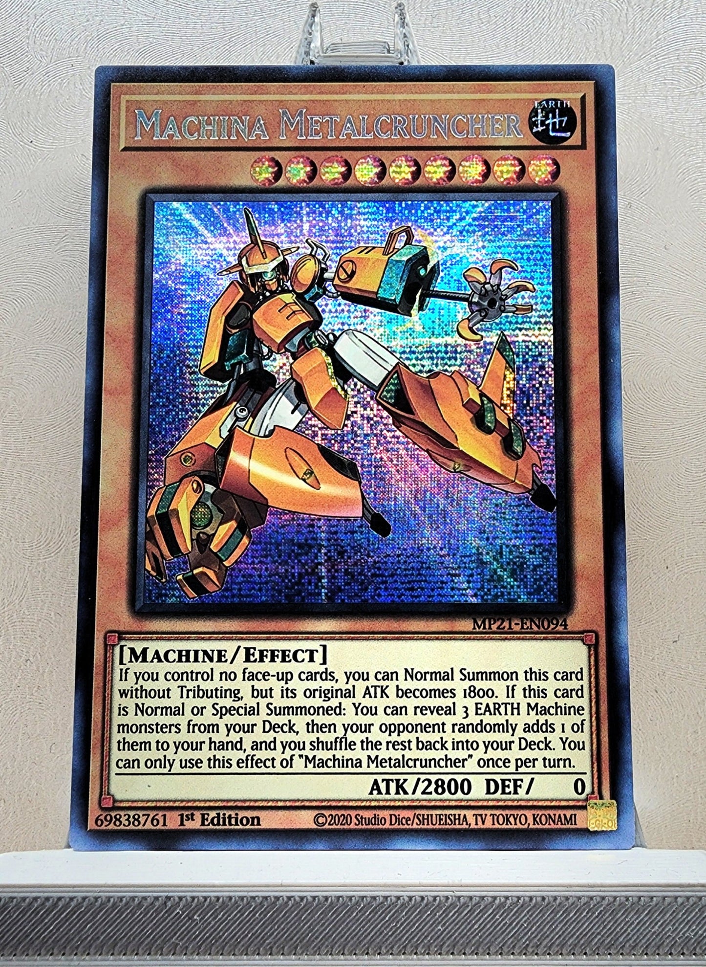 Yugioh! 1x Machina Metalcruncher (MP21 - Prismatic Secret Rare) 1st Edition