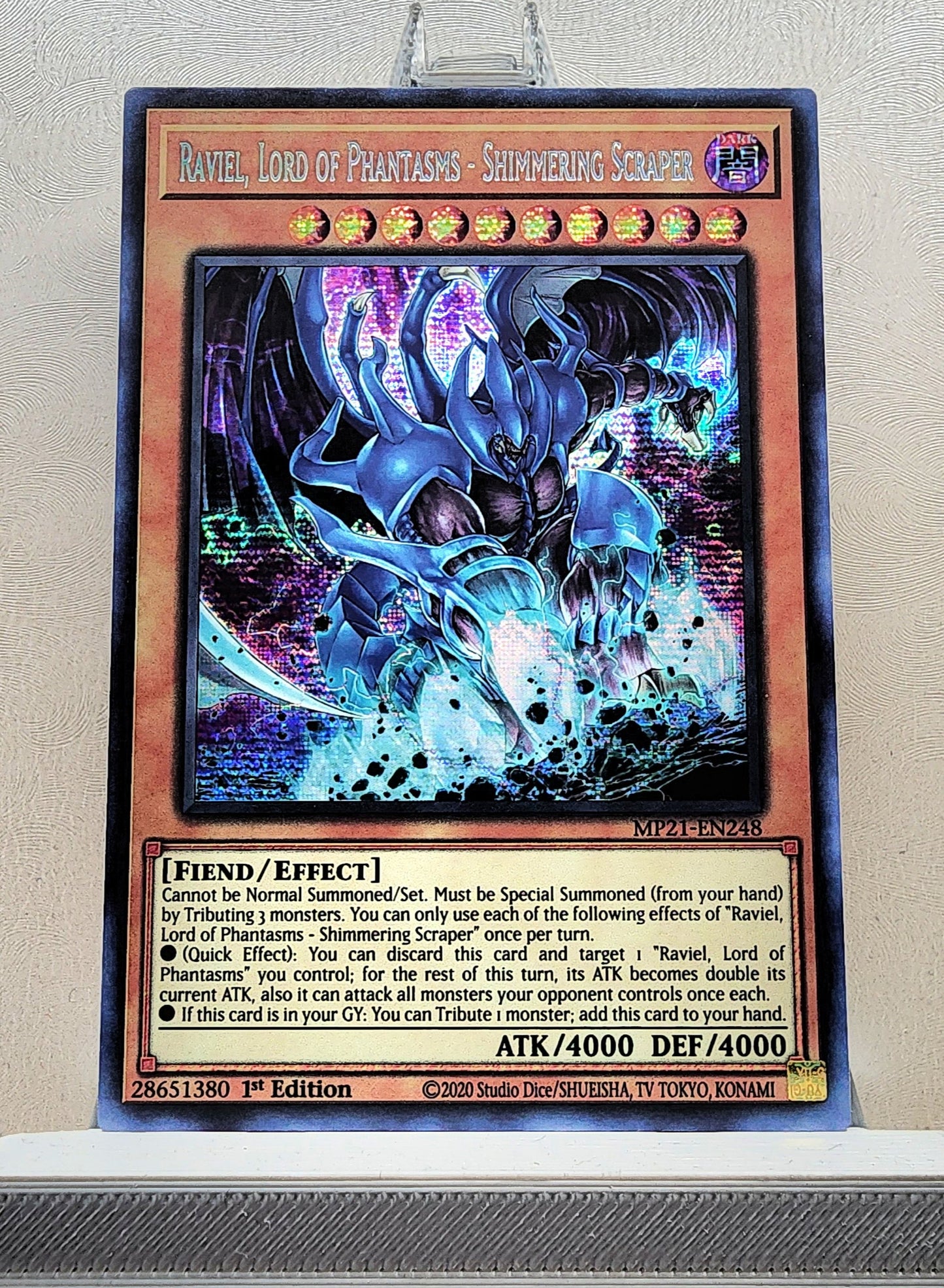 Yugioh! 1x Raviel, Lord of Phantasms - Shimmering Scraper (MP21 - Prismatic Secret Rare) 1st Edition