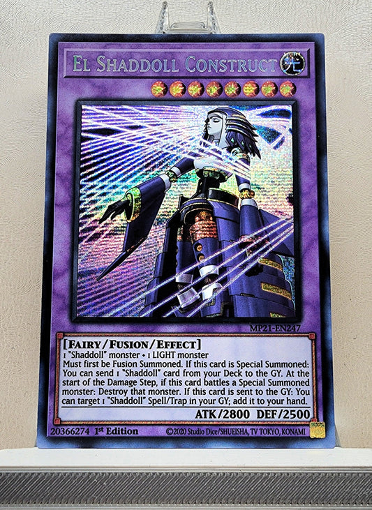 Yugioh! 1x El Shaddoll Construct (MP21 - Prismatic Secret Rare) 1st Edition