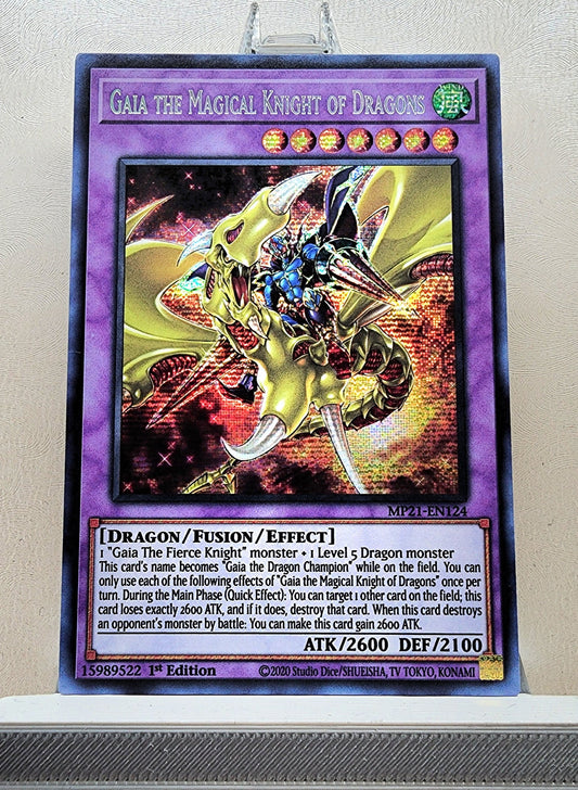 Yugioh! 1x Gaia the Magical Knight of Dragons (MP21 - Prismatic Secret Rare) 1st Edition