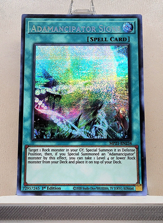 Yugioh! 1x Adamancipator Signs (MP21 - Prismatic Secret Rare) 1st Edition