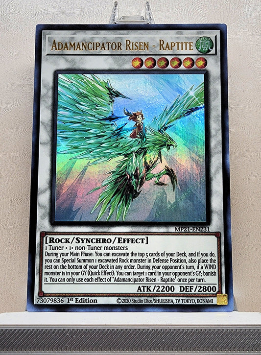 Yugioh! 1x Adamancipator Risen - Raptite (MP21 - Ultra Rare) 1st Edition