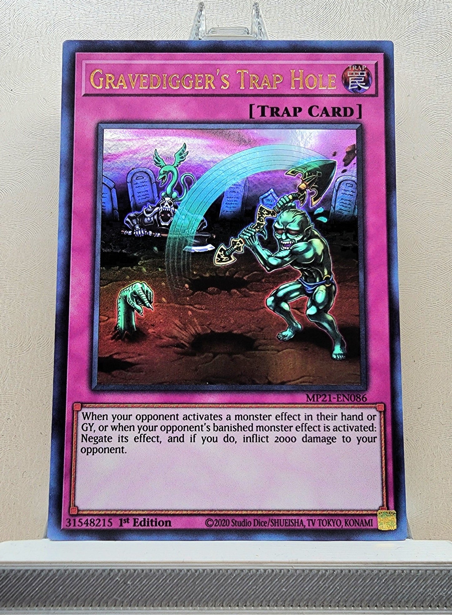 Yugioh! 1x Gravedigger's Trap Hole (MP21 - Ultra Rare) 1st Edition