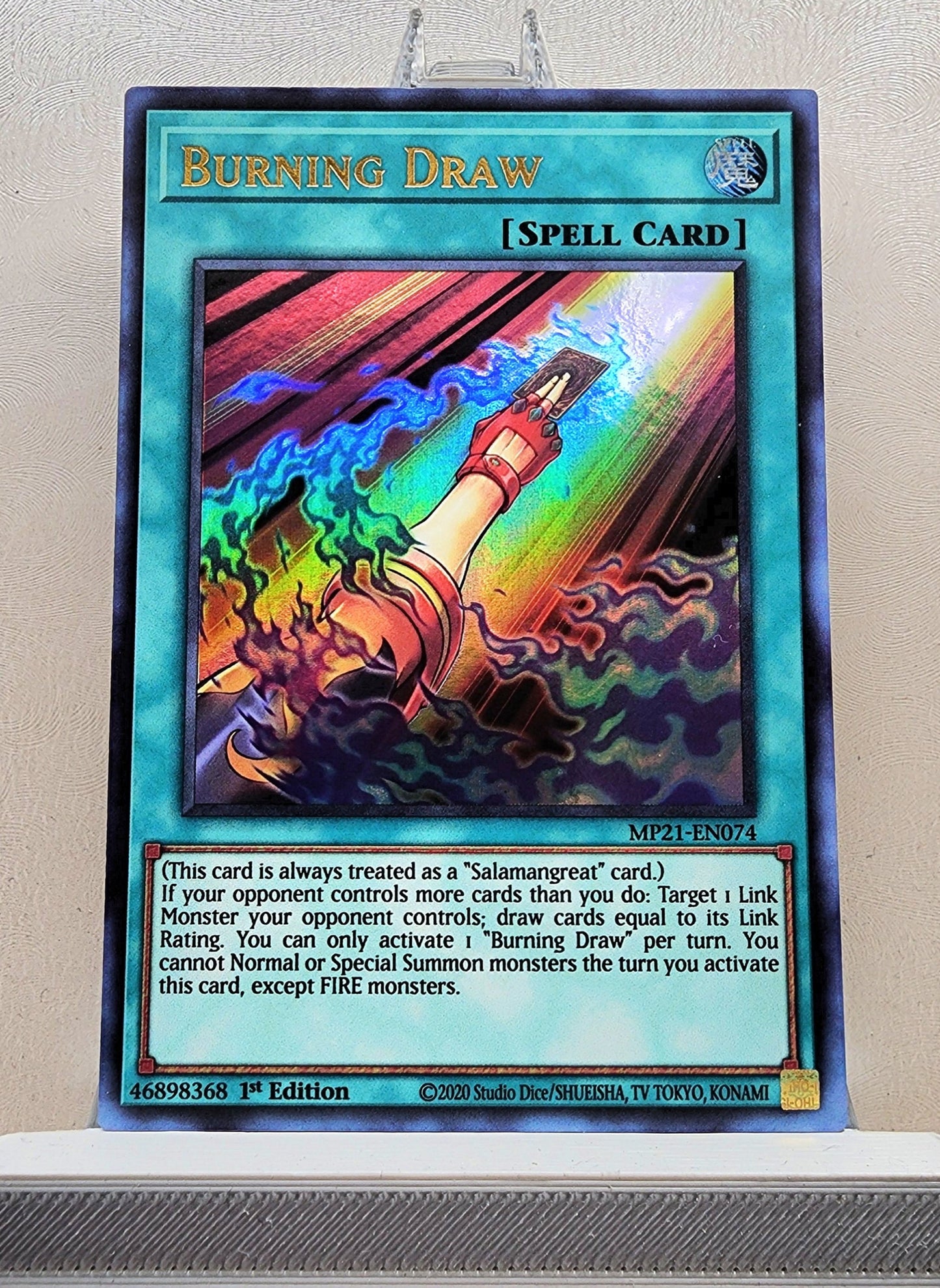 Yugioh! 1x Burning Draw (MP21 - Ultra Rare) 1st Edition