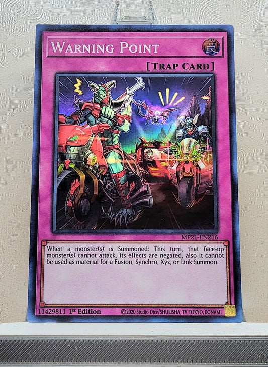 Yugioh! 1x Warning Point (MP21 - Super Rare) 1st Edition