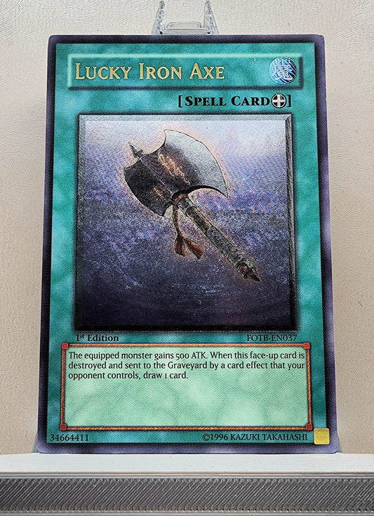 Yugioh! 1x Lucky Iron Axe (FOTB - Ultimate Rare) 1st Edition