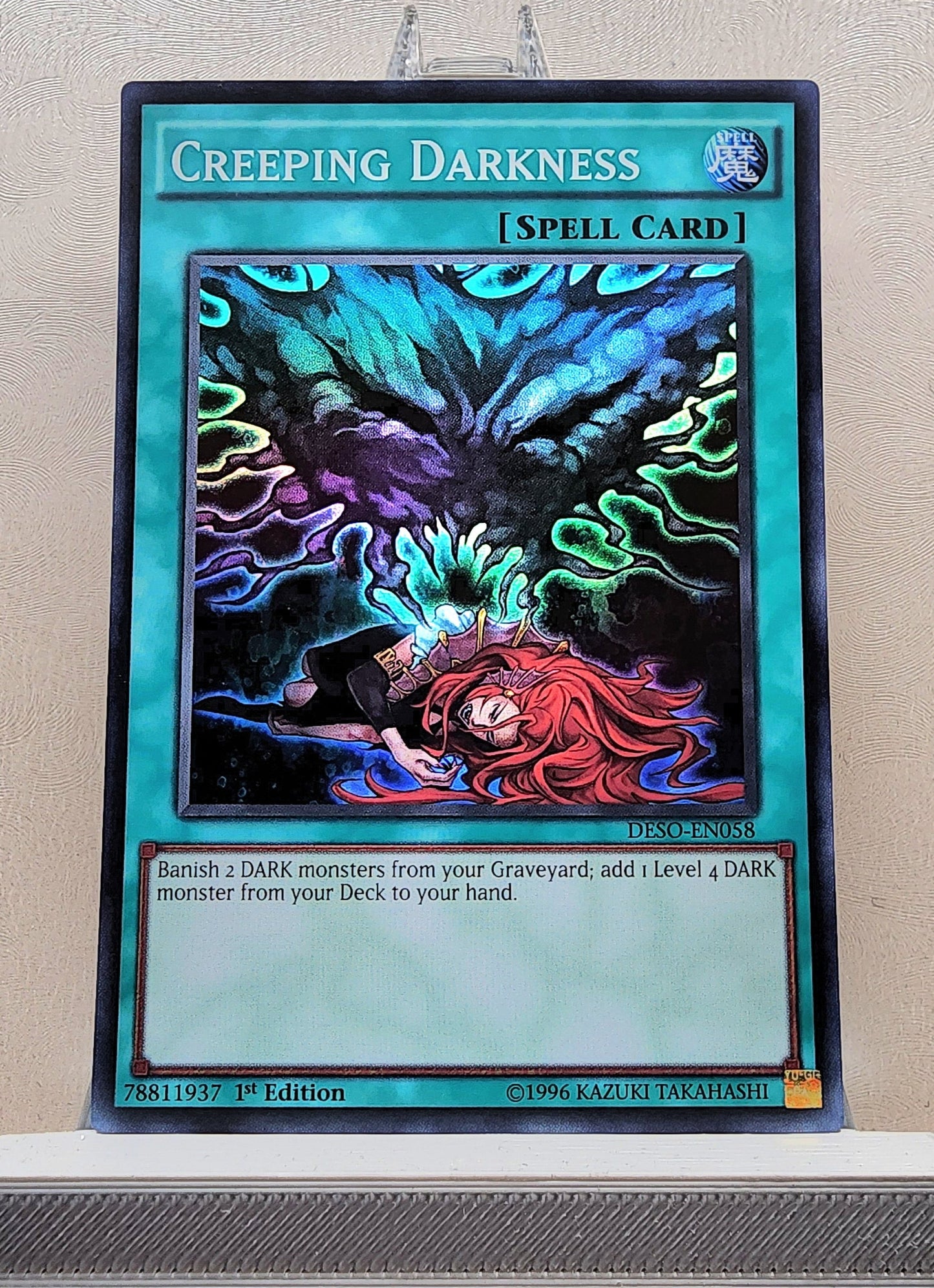 Yugioh! 1x Creeping Darkness (DESO - Super Rare) 1st Edition