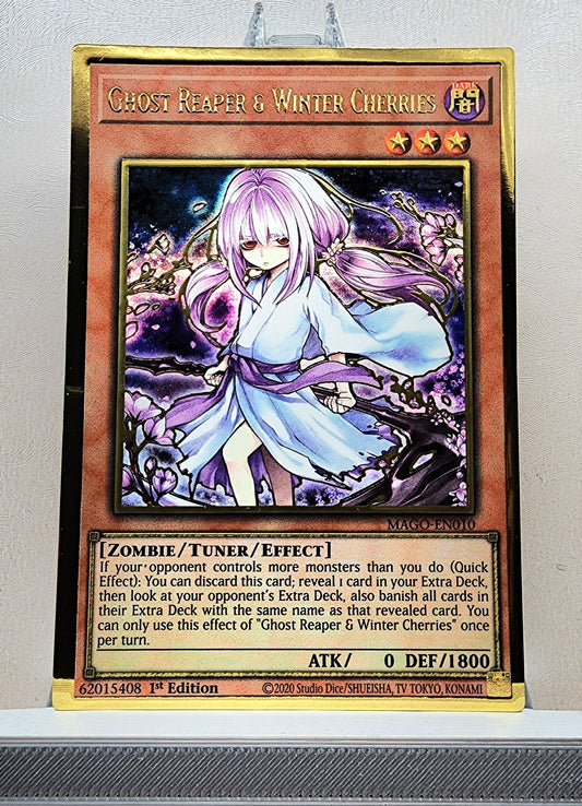 Yugioh! 1x Ghost Reaper & Winter Cherries Alt. Art (MAGO - Premium Gold Rare) 1st Edition