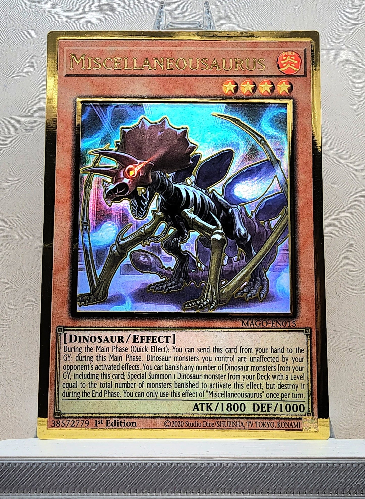 Yugioh! 1x Miscellaneousaurus (MAGO - Premium Gold Rare) 1st Edition