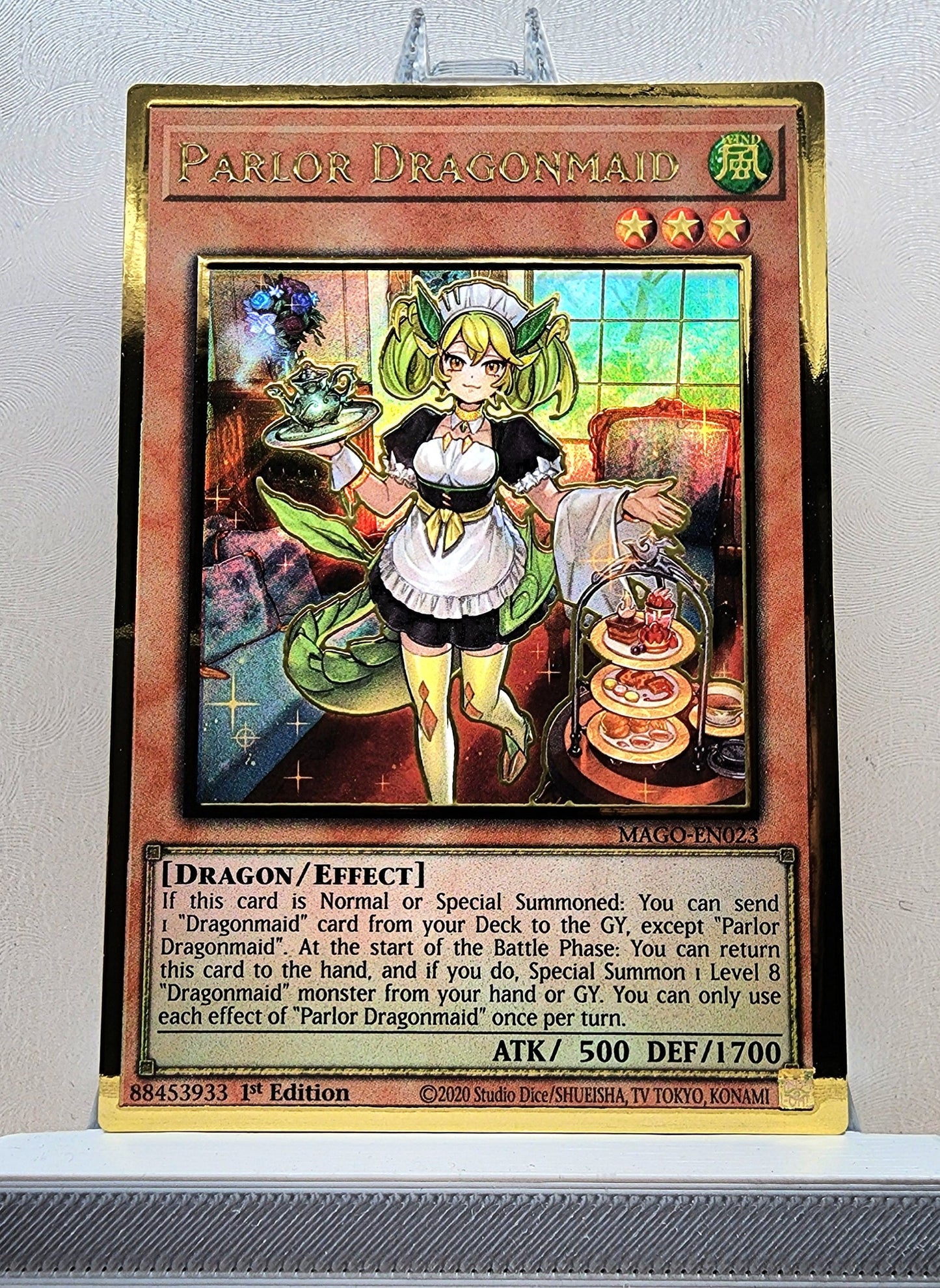 Yugioh! 1x Parlor Dragonmaid (MAGO - Premium Gold Rare) 1st Edition