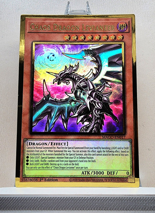 Yugioh! 1x Chaos Dragon Levianeer Alt Art (MAGO - Premium Gold Rare) 1st Edition