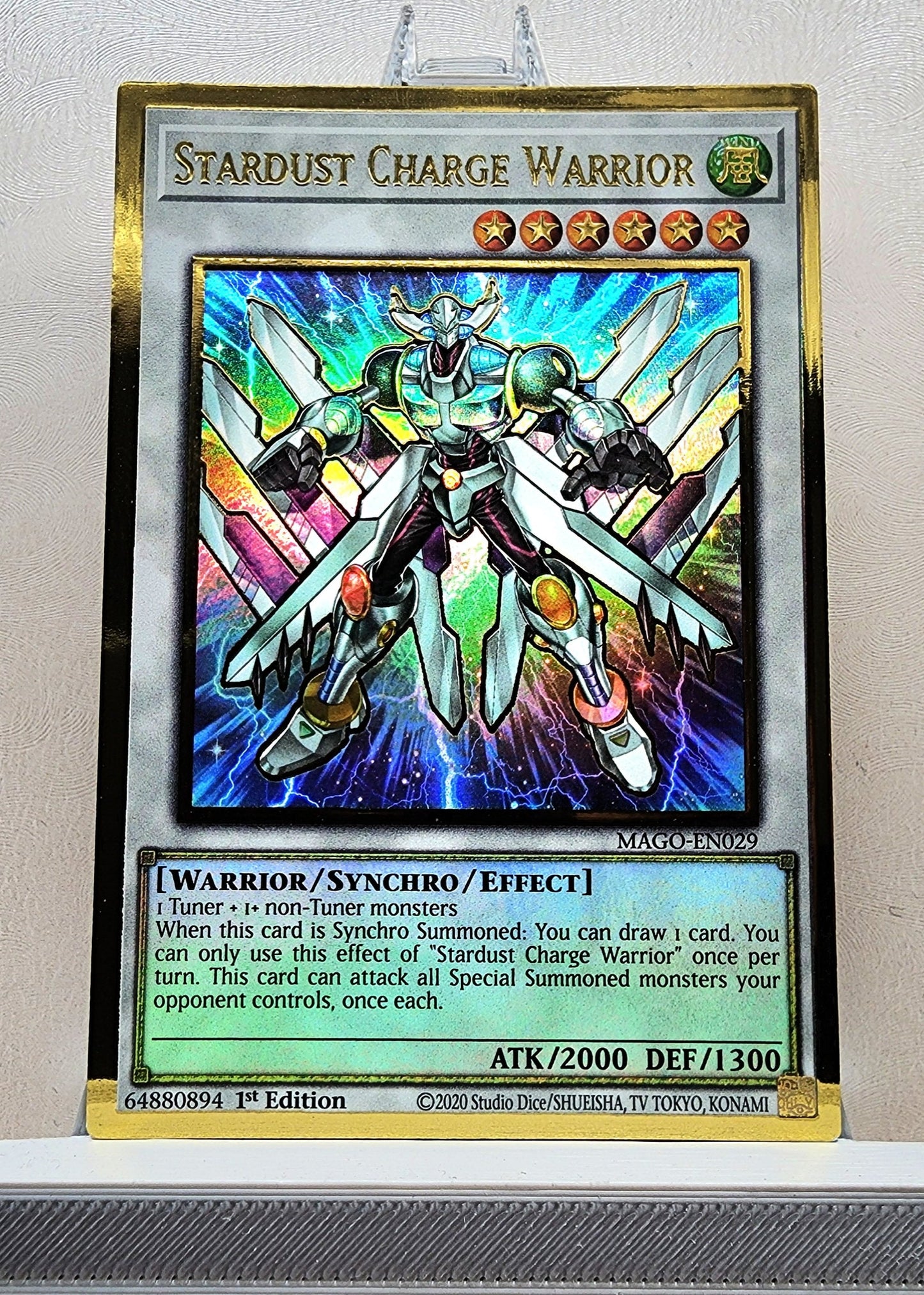 Yugioh! 1x Stardust Charge Warrior (MAGO - Premium Gold Rare) 1st Edition