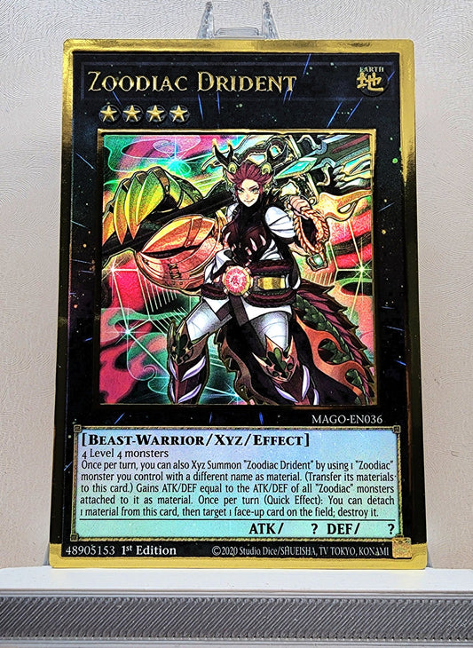 Yugioh! 1x Zoodiac Drident (MAGO - Premium Gold Rare) 1st Edition