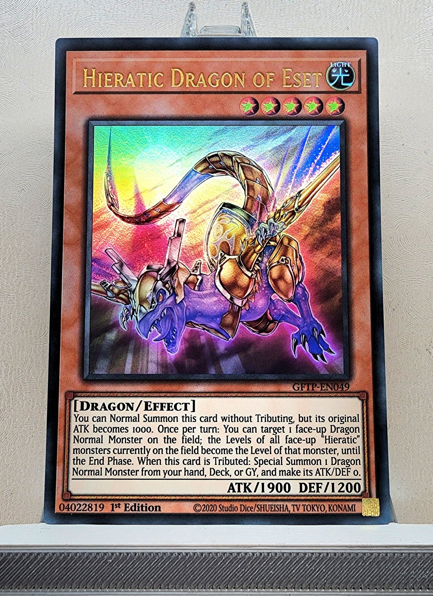 Yugioh! 1x Hieratic Dragon of Eset (GFTP - Ultra Rare) 1st Edition