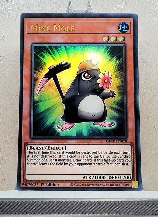 Yugioh! 1x Mine Mole (GFTP - Ultra Rare) 1st Edition