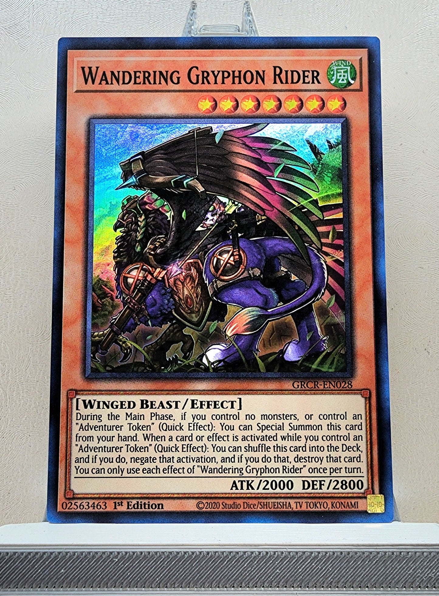 Yugioh! 1x Wandering Gryphon Rider (GRCR - Super Rare) 1st Edition