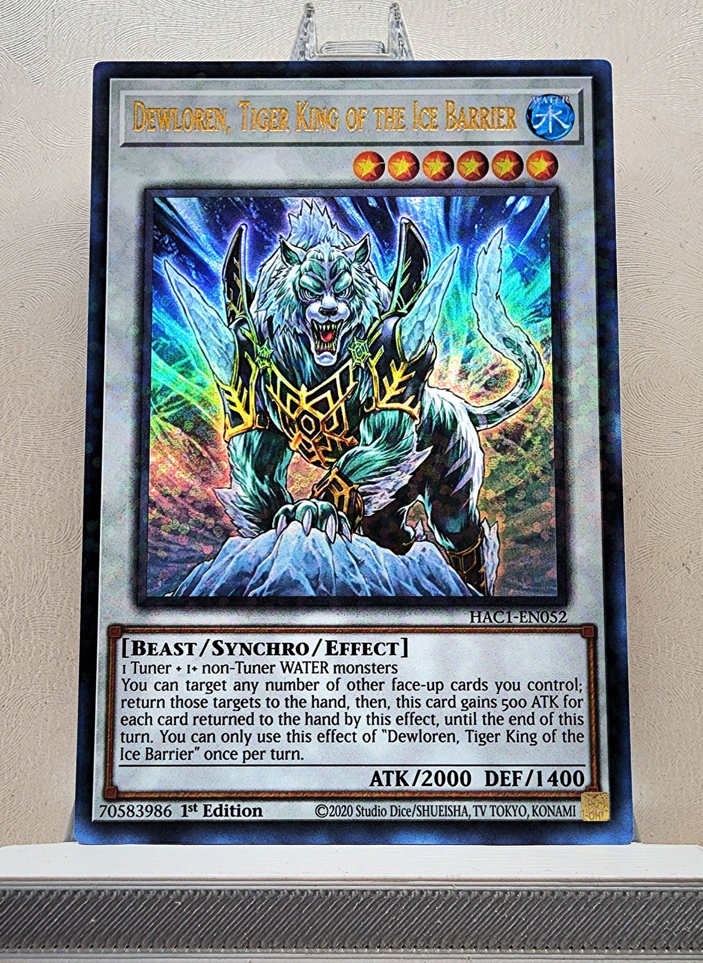 Yugioh! 1x Dewloren, Tiger King of the Ice Barrier (HAC1 - Duel Terminal Ultra Parallel Rare) 1st Edition