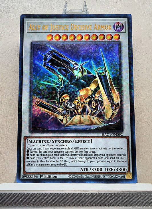 Yugioh! 1x Ally of Justice Decisive Armor (HAC1 - Duel Terminal Ultra Parallel Rare) 1st Edition