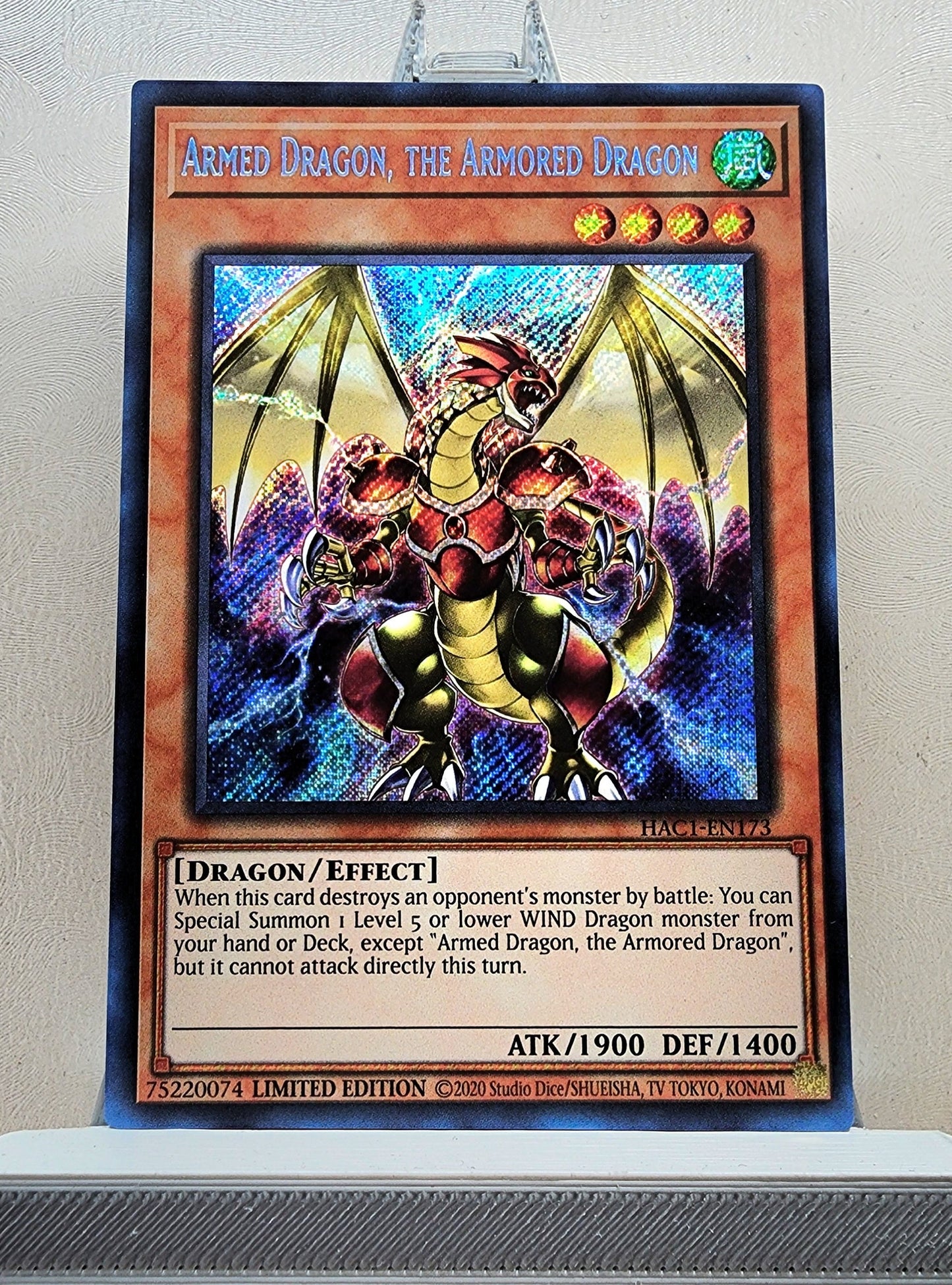 Yugioh! 1x Armed Dragon, the Armored Dragon (HAC1 - Secret Rare) Limited Edition