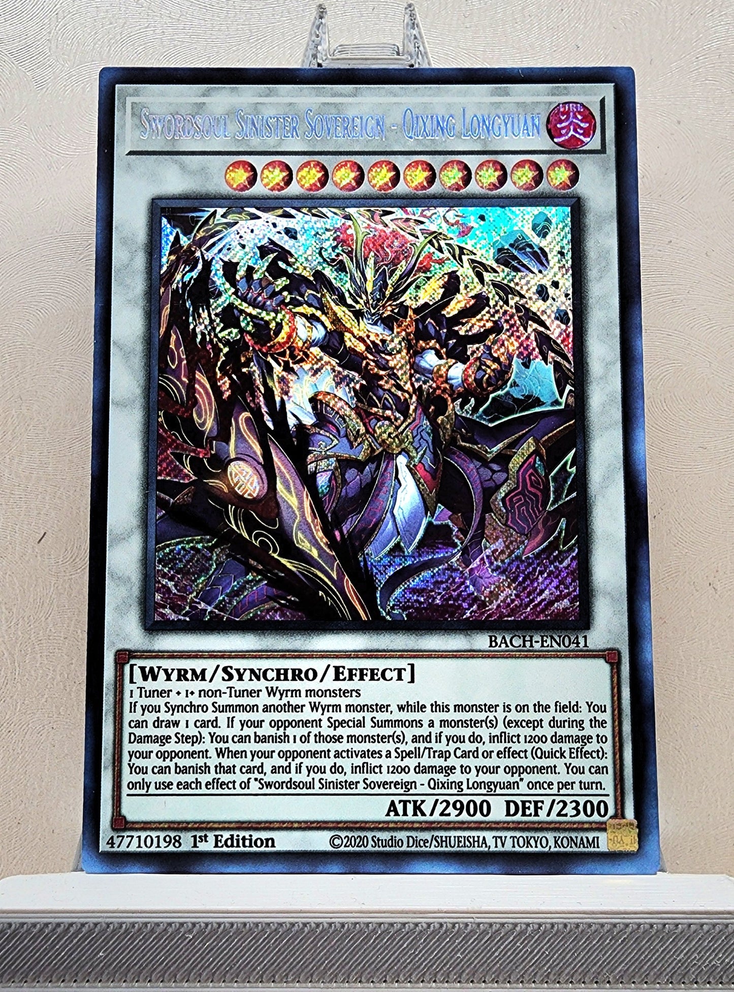 Yugioh! 1x Swordsoul Sinister Sovereign - Qixing Longyuan (BACH - Secret Rare) 1st Edition