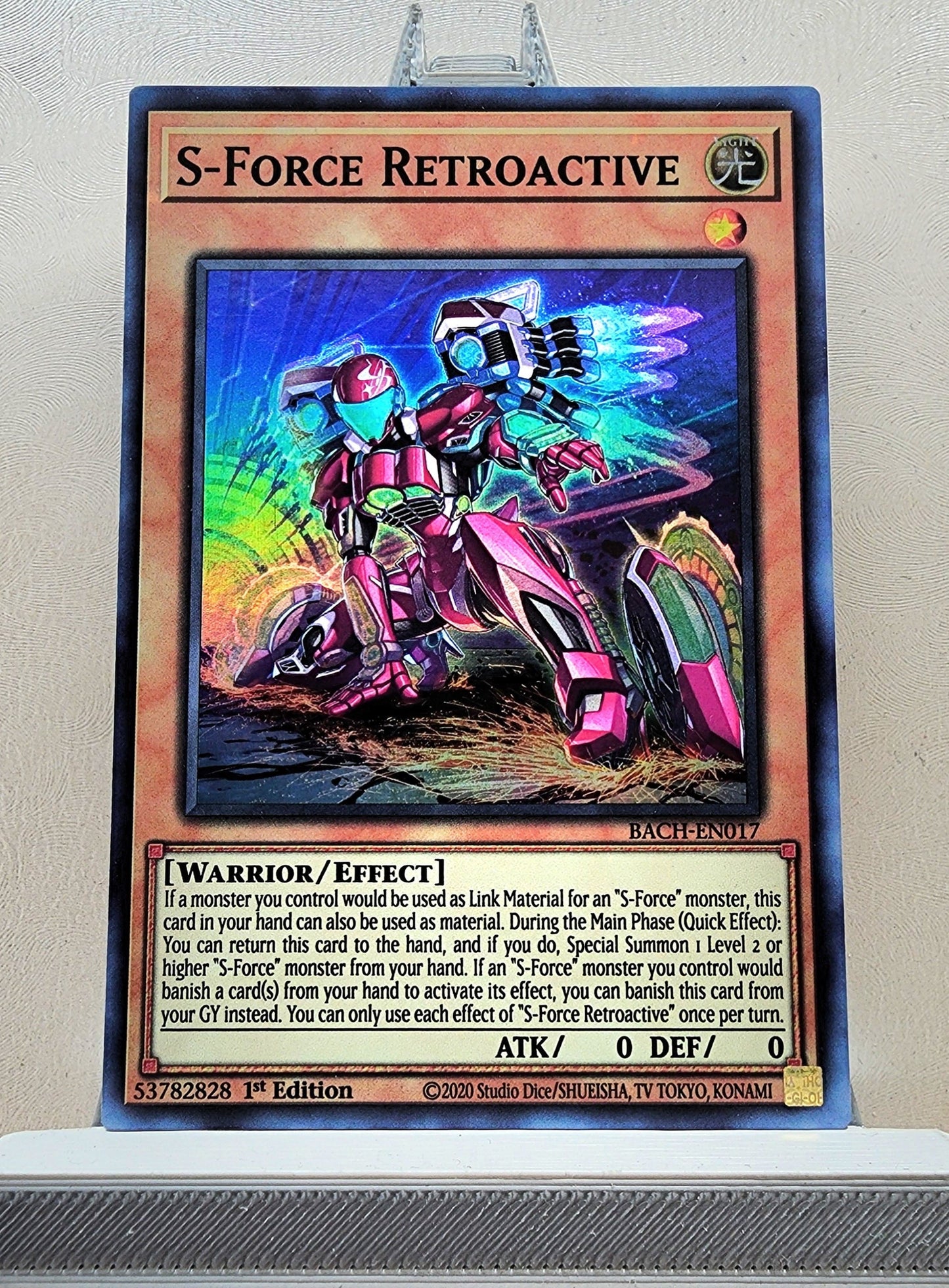 Yugioh! 1x S-Force Retroactive (BACH - Super Rare) 1st Edition