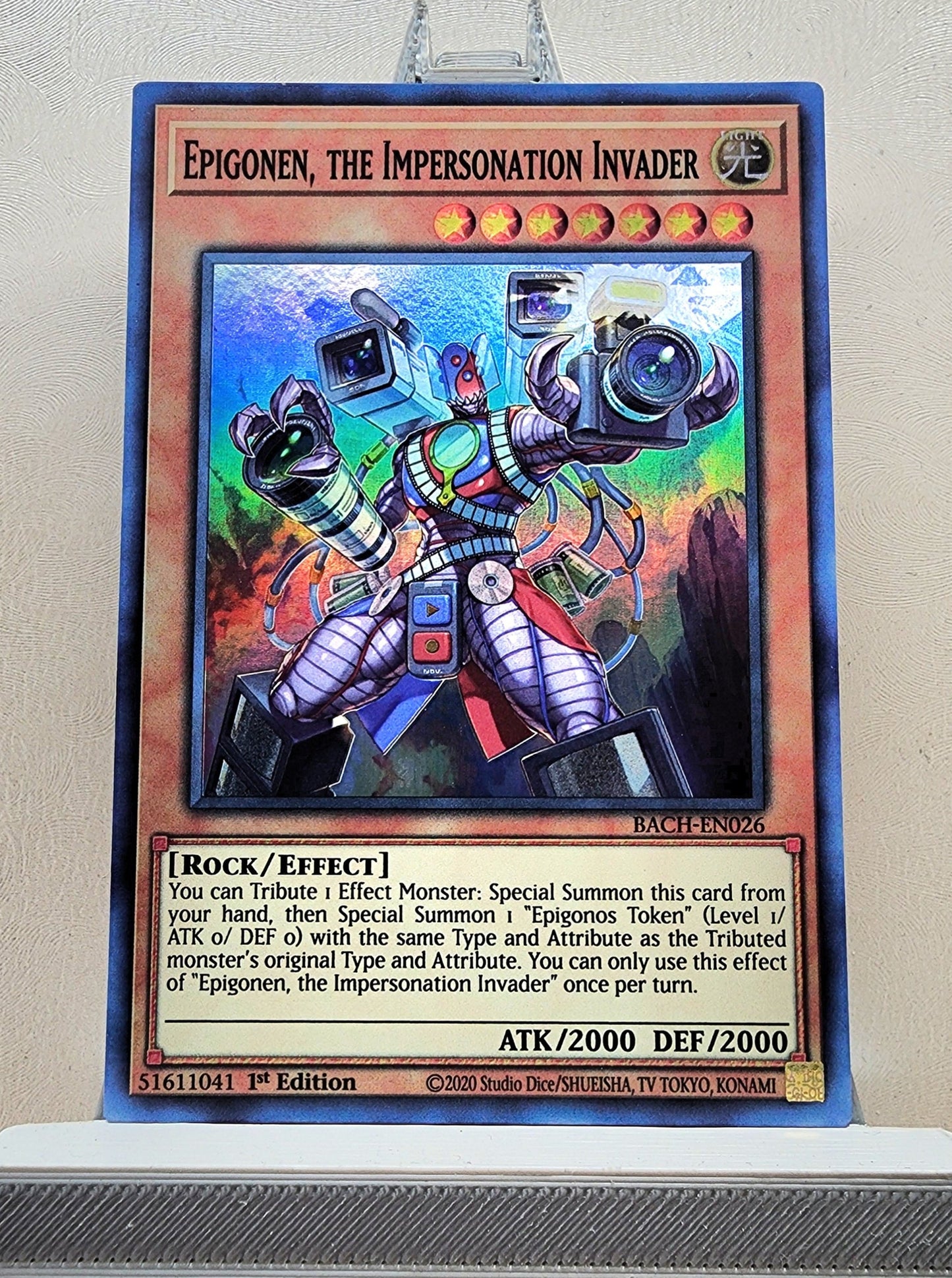 Yugioh! 1x Epigonen, the Impersonation Invader (BACH - Super Rare) 1st Edition