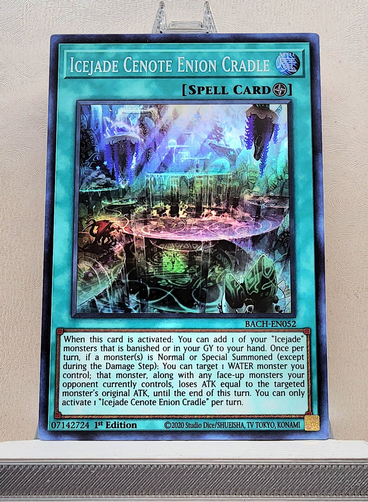 Yugioh! 1x Icejade Cenote Enion Cradle (BACH - Super Rare) 1st Edition