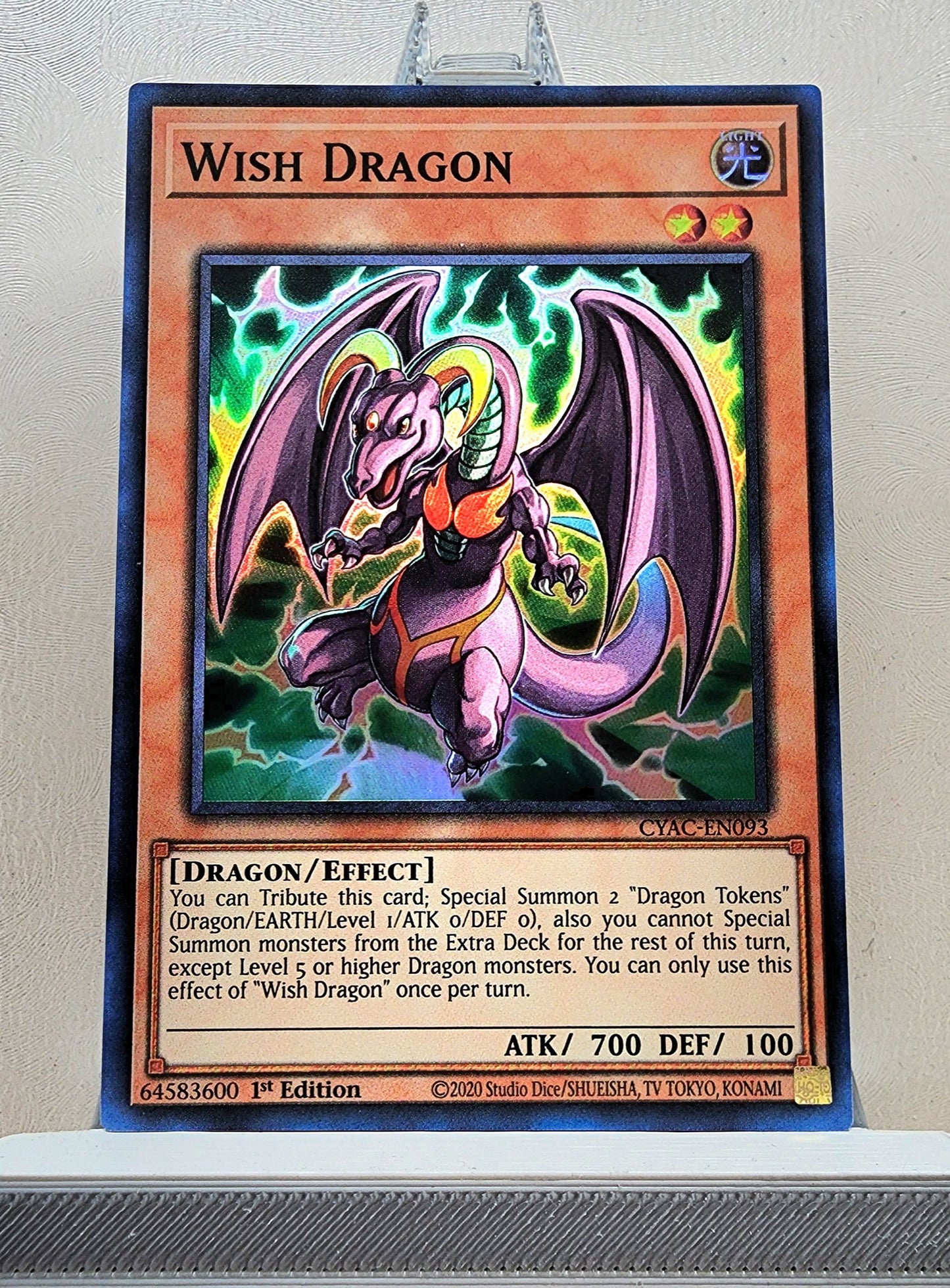 Yugioh! 1x Wish Dragon (CYAC - Super Rare) 1st Edition