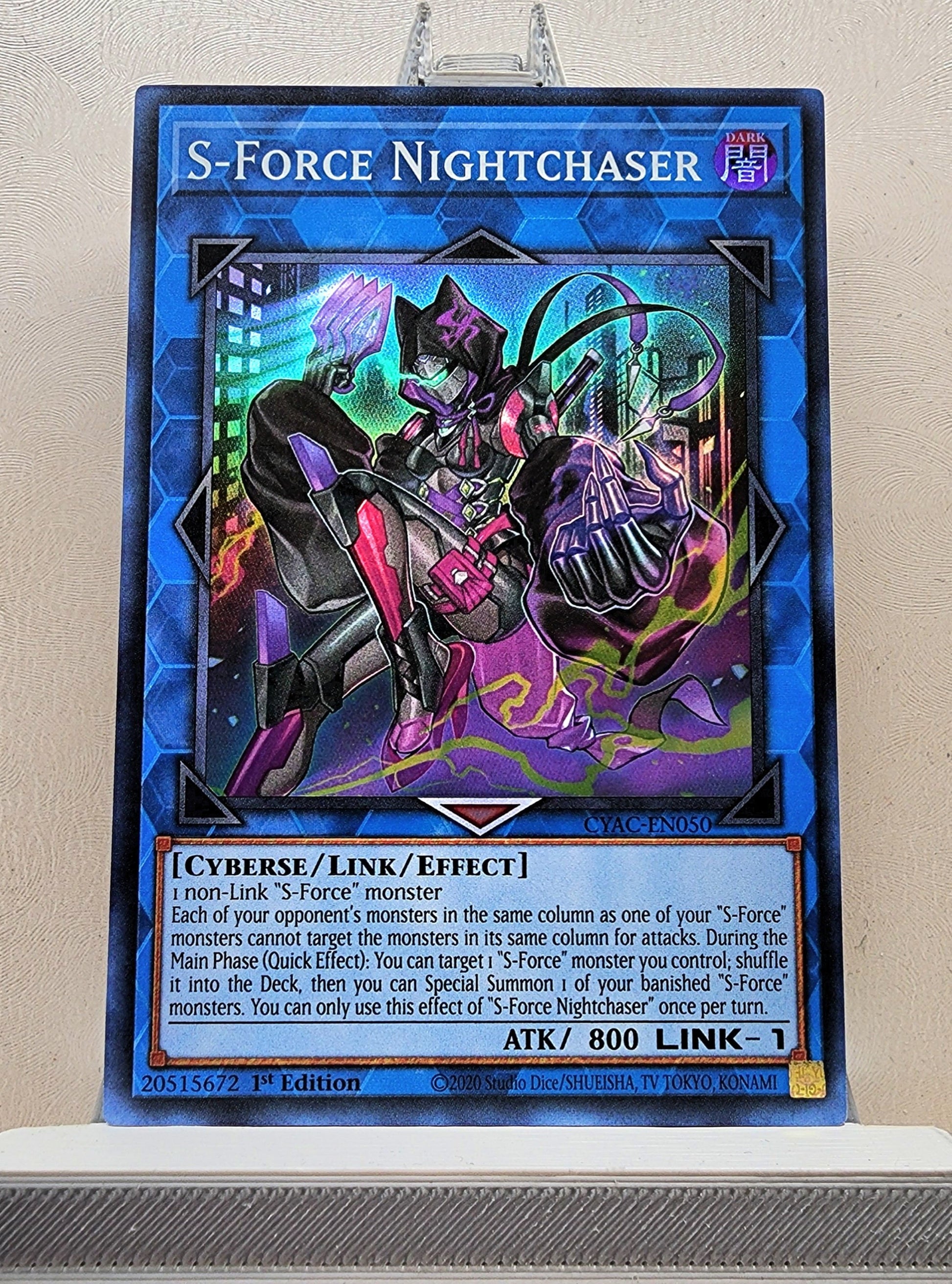 Yugioh! 1x S-Force Nightchaser (CYAC - Super Rare) 1st Edition KAWAIII SUSHI Yugioh! 1x S-Force Nightchaser (CYAC - Super Rare) 1st Edition KAWAIII SUSHI