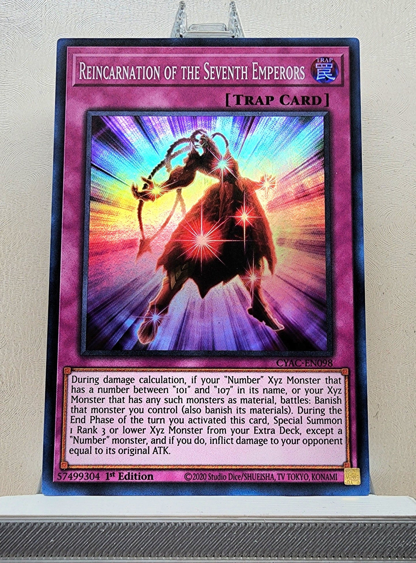 Yugioh! 1x Reincarnation of the Seventh Emperors (CYAC - Super Rare) 1st Edition