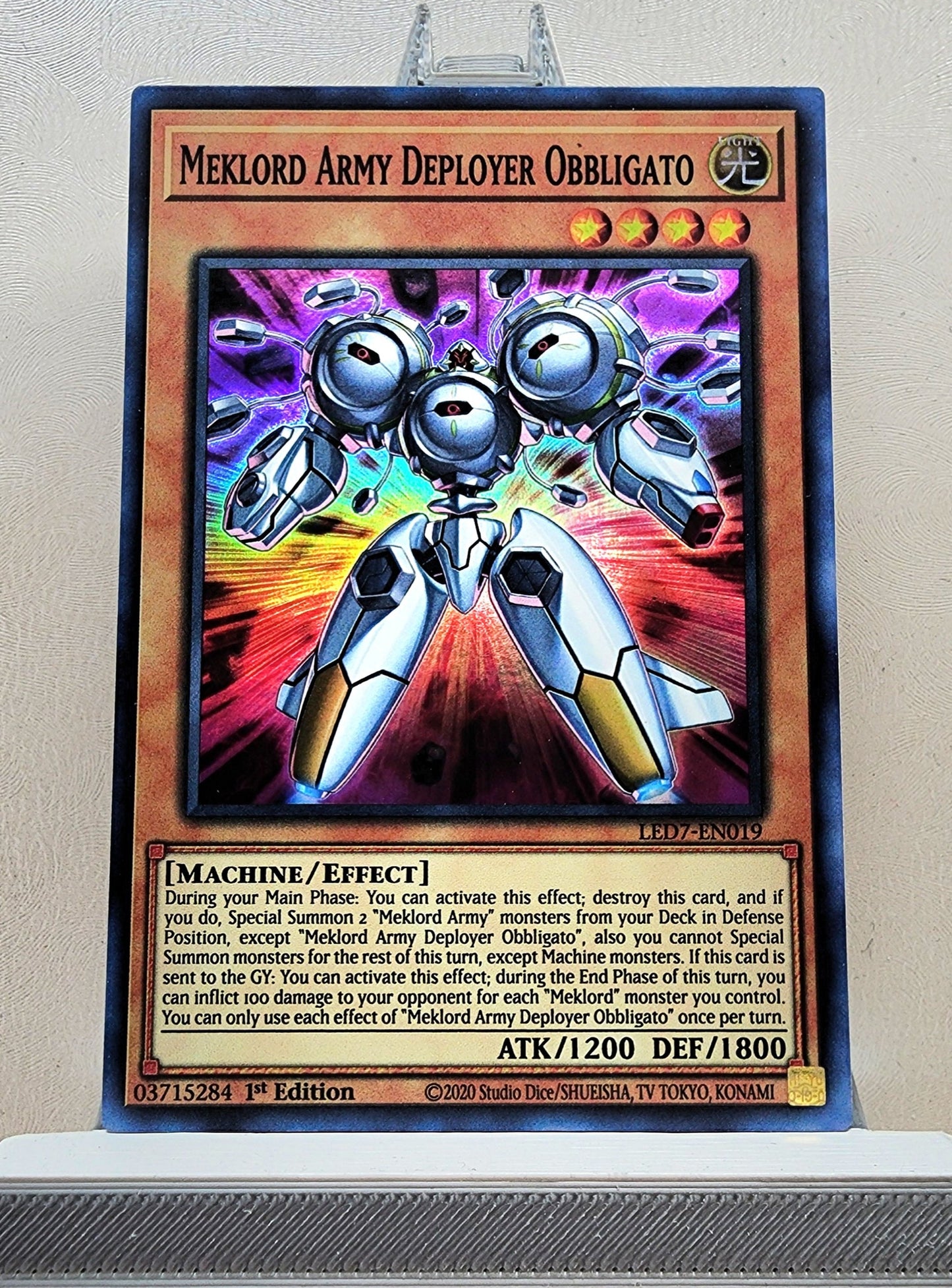 Yugioh! 1x Meklord Army Deployer Obbligato (LED7 - Super Rare) 1st Edition