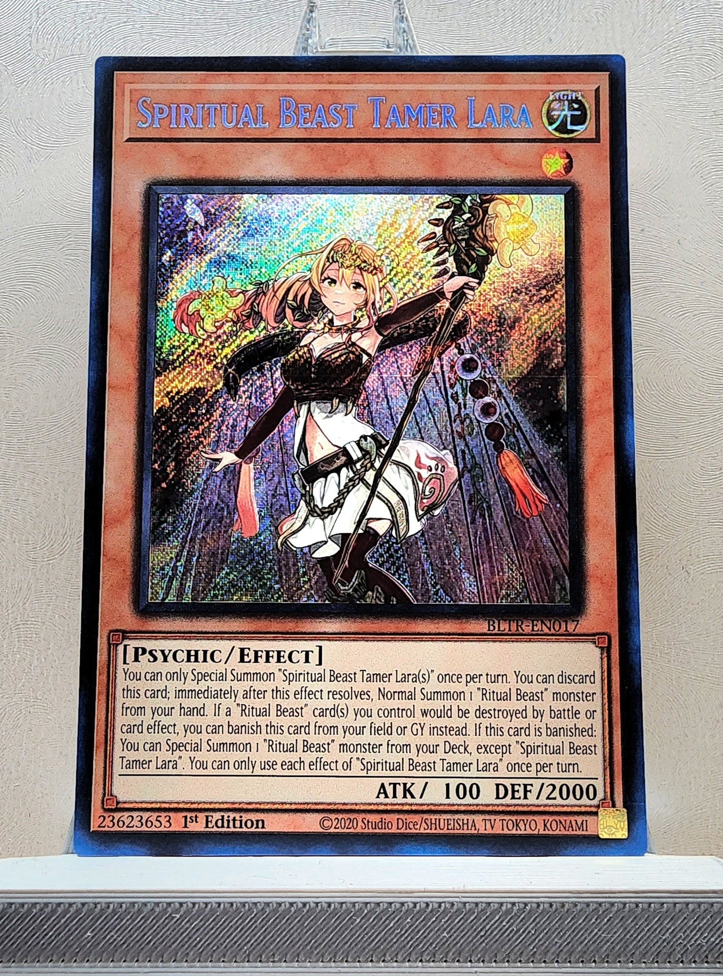 Yugioh! 1x Spiritual Beast Tamer Lara (BLTR - Secret Rare) 1st Edition