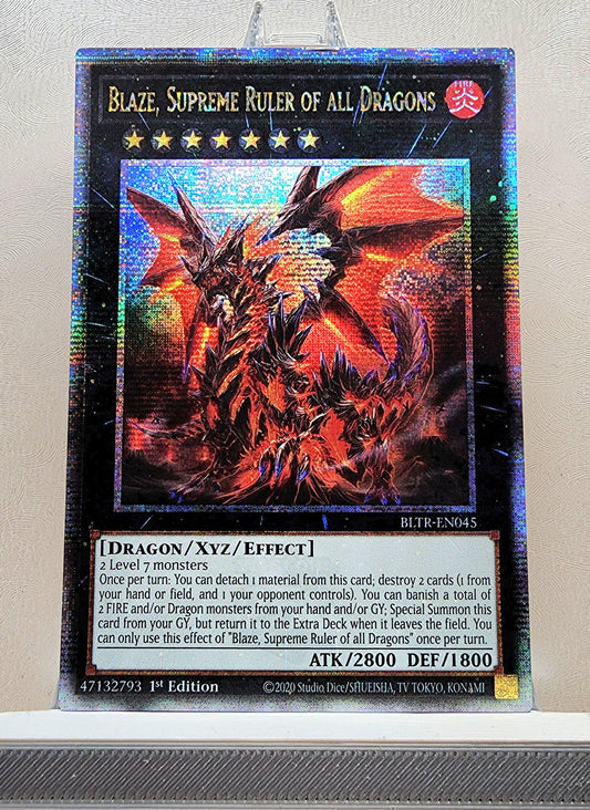 Yugioh! 1x Blaze, Supreme Ruler of All Dragons (BLTR - Quarter Century Secret Rare) 1st Edition