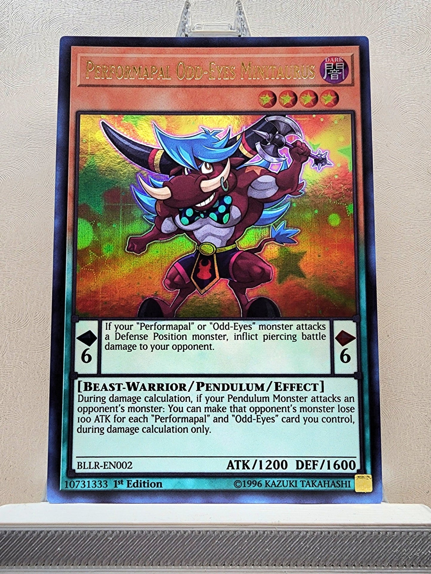 Yugioh! 1x Performapal Odd-Eyes Minitaurus (BLLR - Ultra Rare) 1st Edition