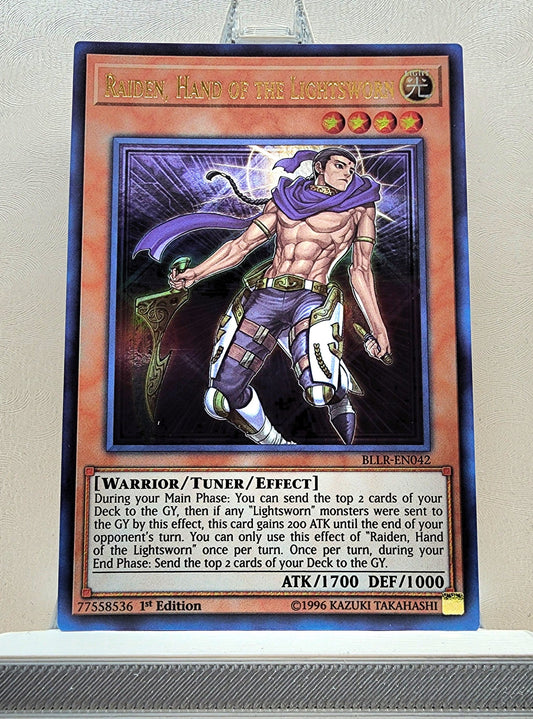 Yugioh! 1x Raiden, Hand of the Lightsworn (BLLR - Ultra Rare) 1st Edition