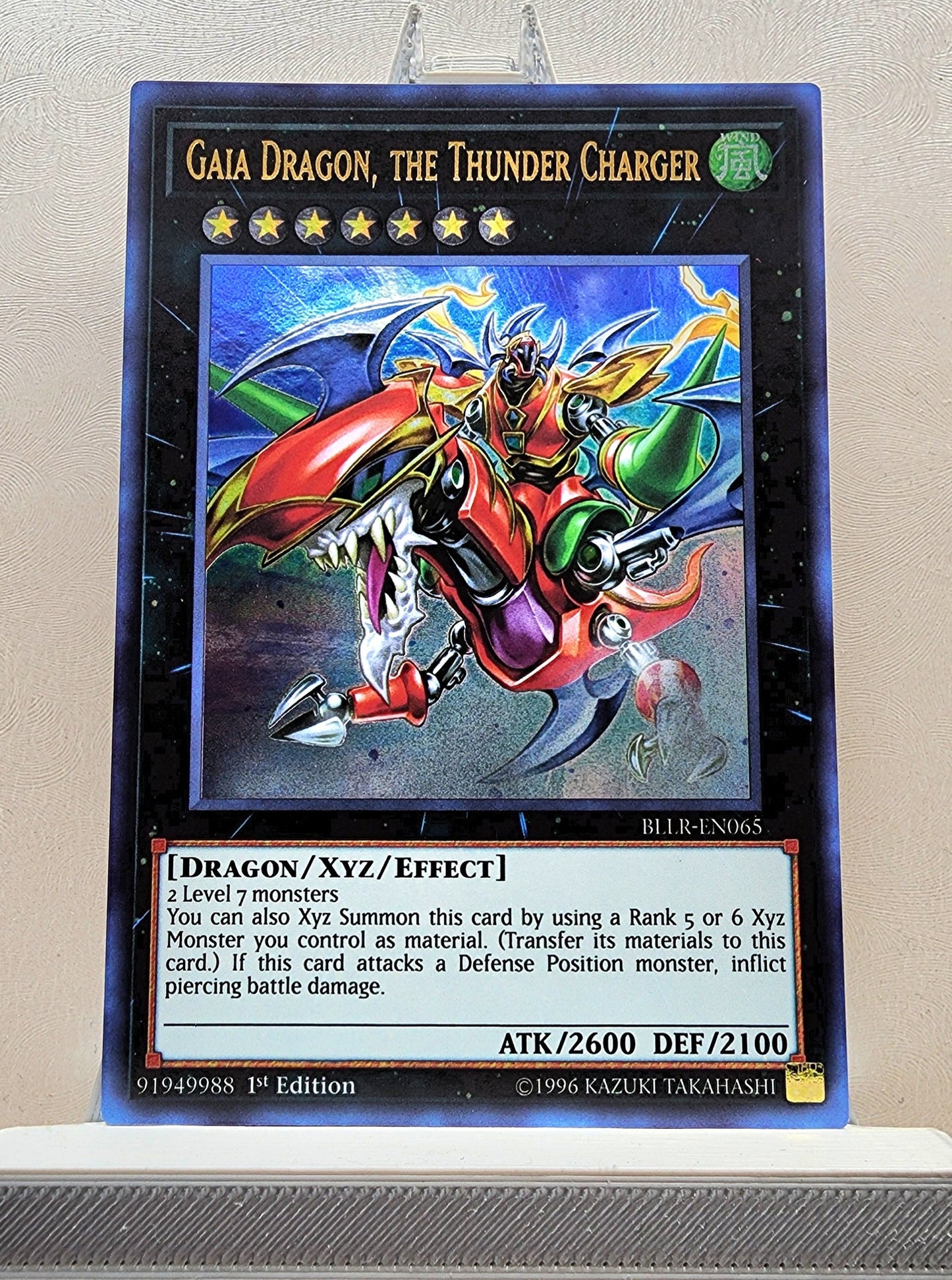 Yugioh! 1x Gaia Dragon, the Thunder Charger (BLLR - Ultra Rare) 1st Edition