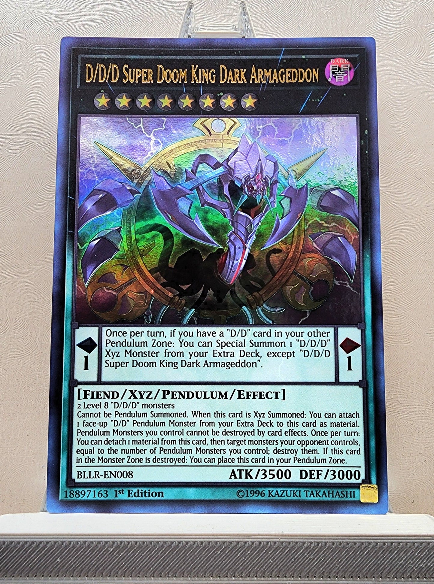 Yugioh! 1x D/D/D Super Doom King Dark Armageddon (BLLR - Ultra Rare) 1st Edition