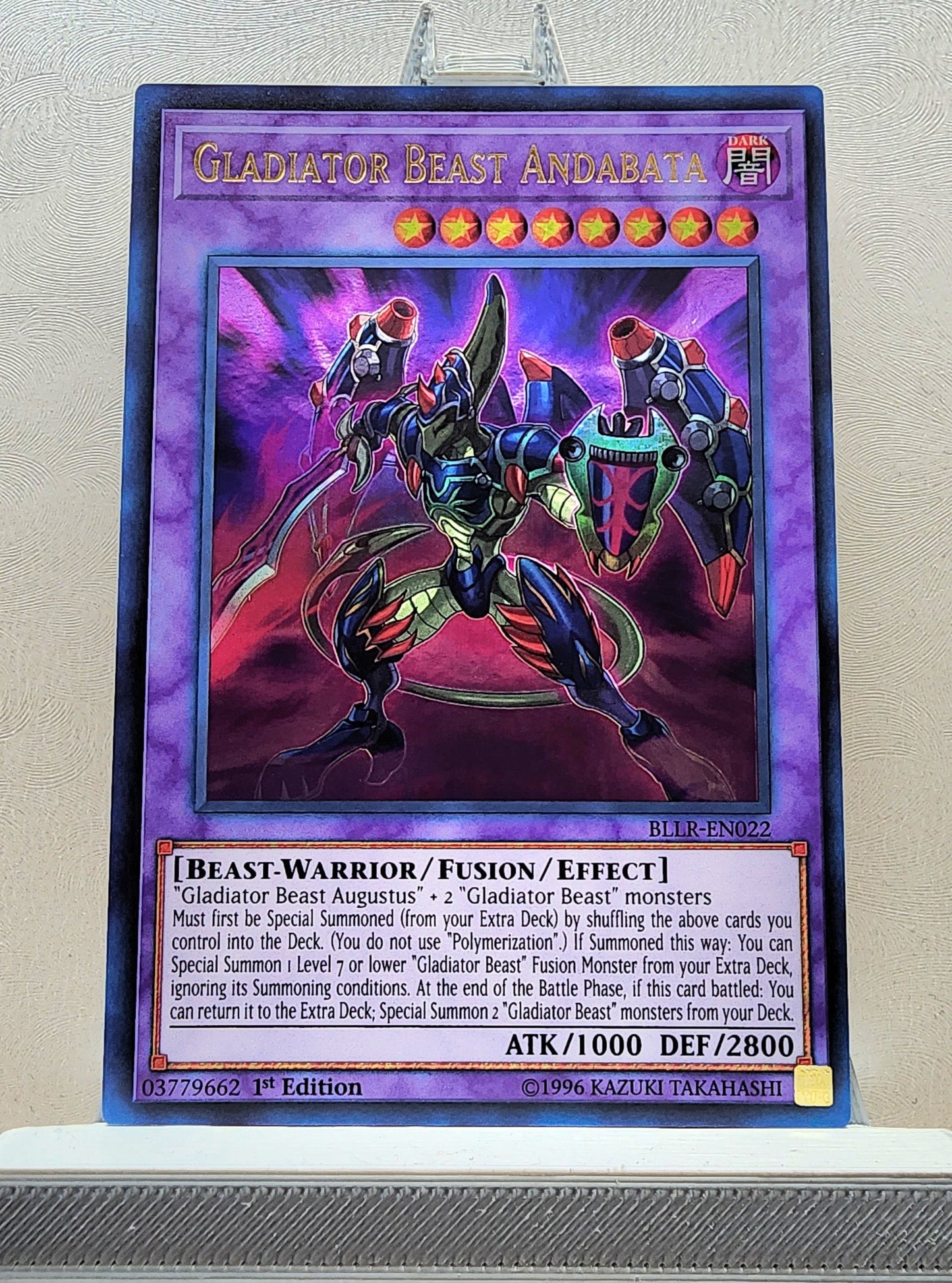 Yugioh! 1x Gladiator Beast Andabata (BLLR - Ultra Rare) 1st Edition