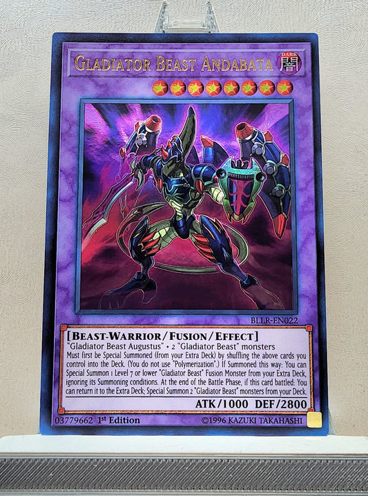 Yugioh! 1x Gladiator Beast Andabata (BLLR - Ultra Rare) 1st Edition