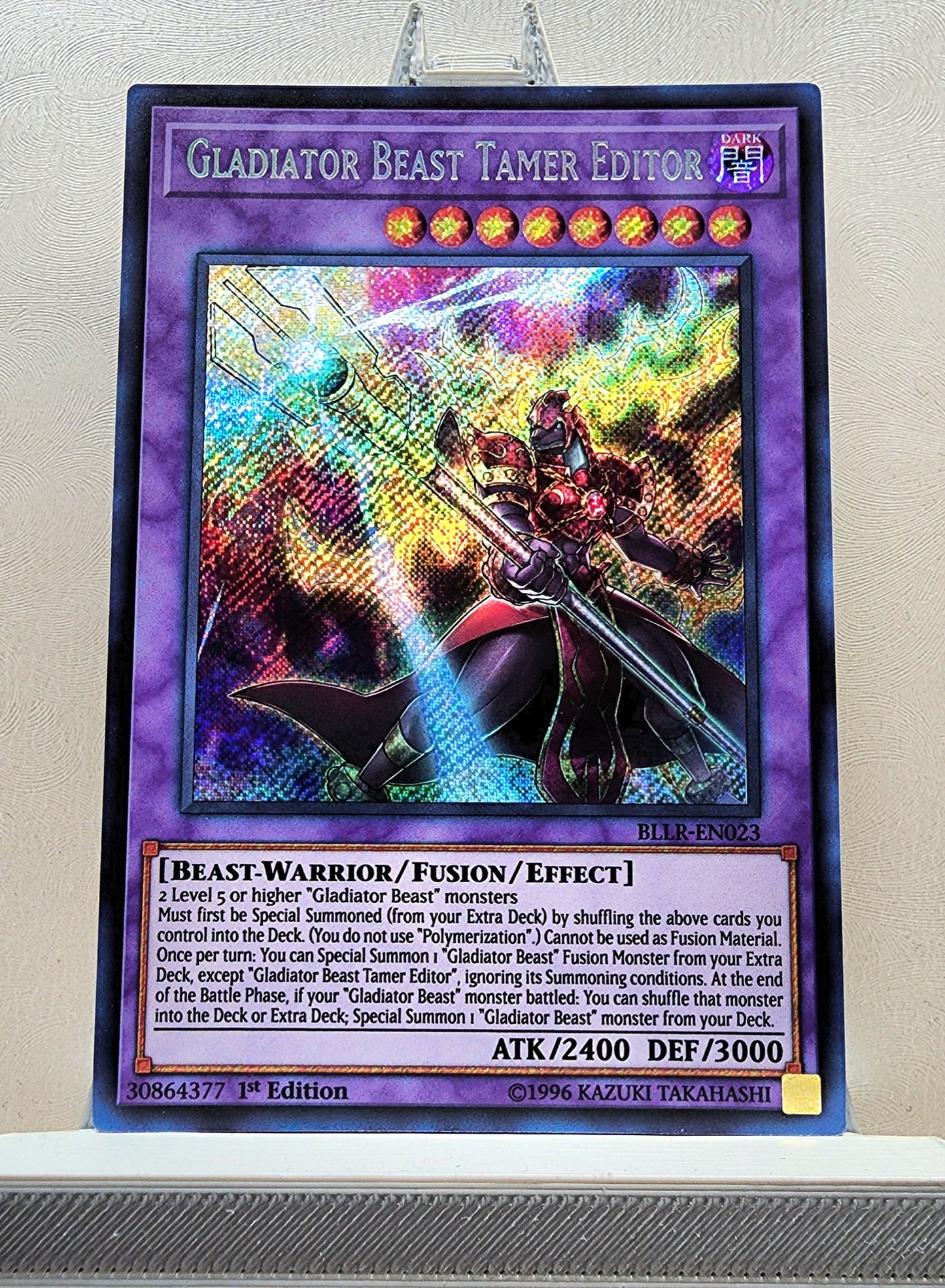 Yugioh! 1x Gladiator Beast Tamer Editor (BLLR - Secret Rare) 1st Edition