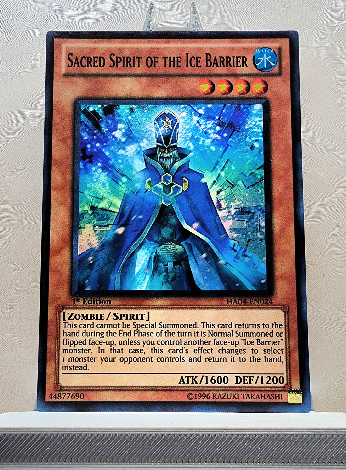 Yugioh! 1x Sacred Spirit of the Ice Barrier (HA04 - Super Rare) 1st Edition