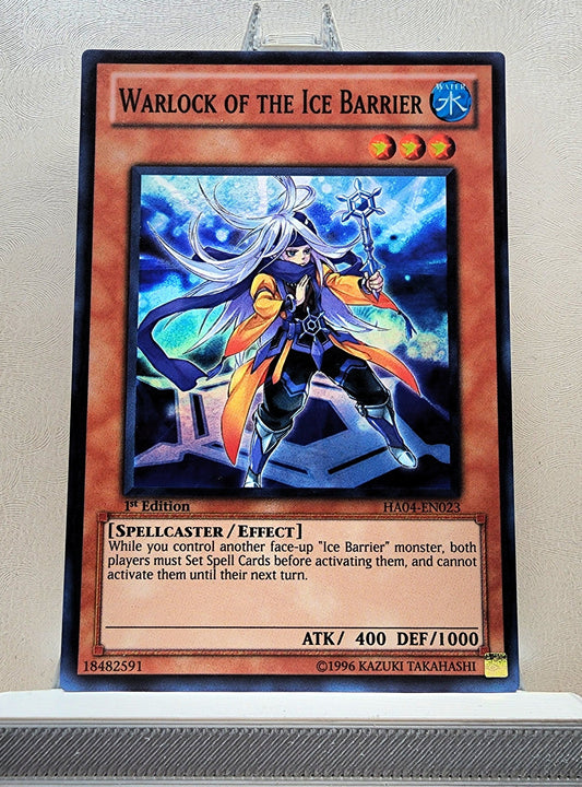 Yugioh! 1x Warlock of the Ice Barrier (HA04 - Super Rare) 1st Edition