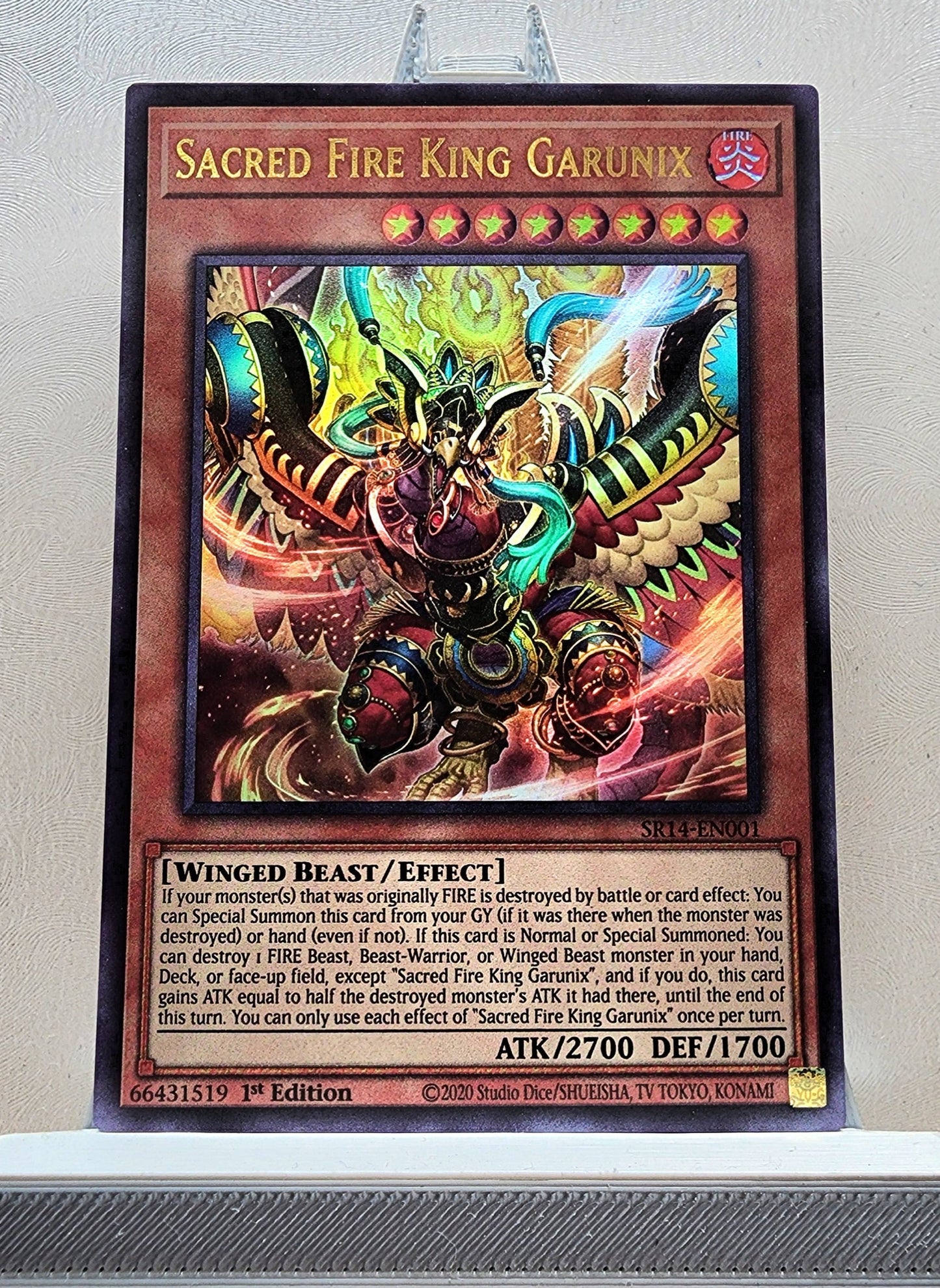 Yugioh! 1x Sacred Fire King Garunix (SR14 - Ultra Rare) 1st Edition