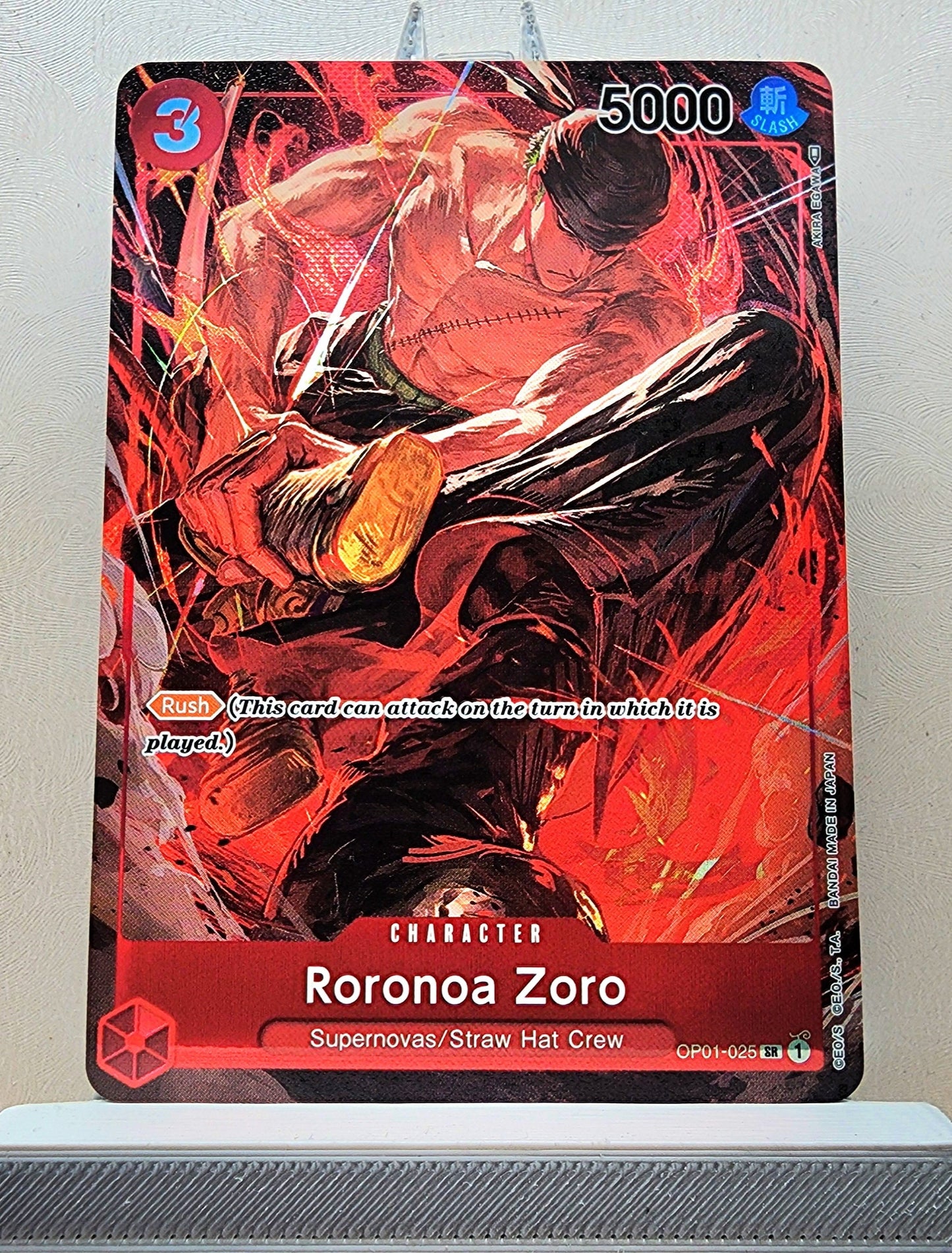 One Piece English! 1x Roronoa Zoro Parallel (OP01-070 - Super Rare)