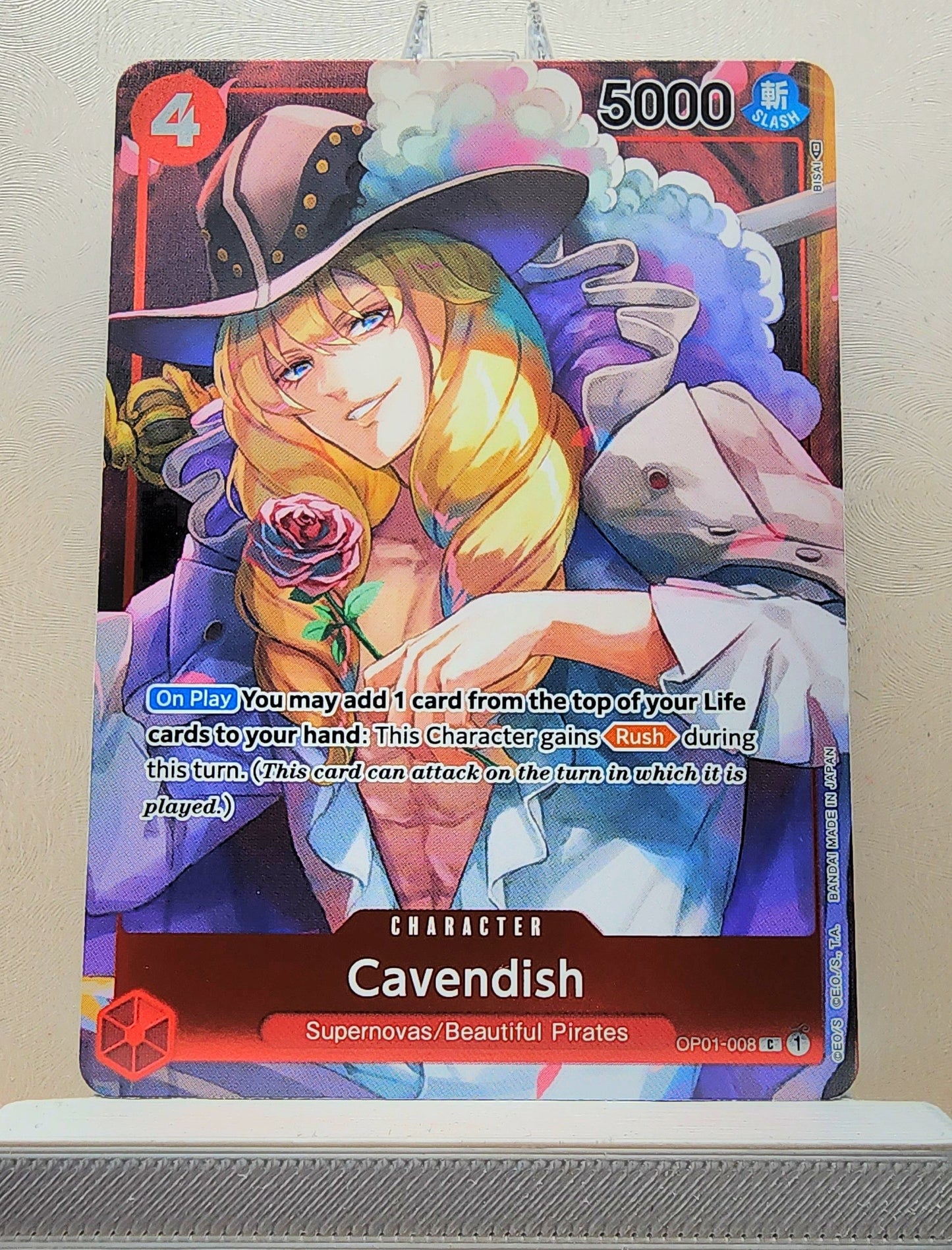 One Piece English! 1x Cavendish Box Topper (OP01-008 - Common Foil)