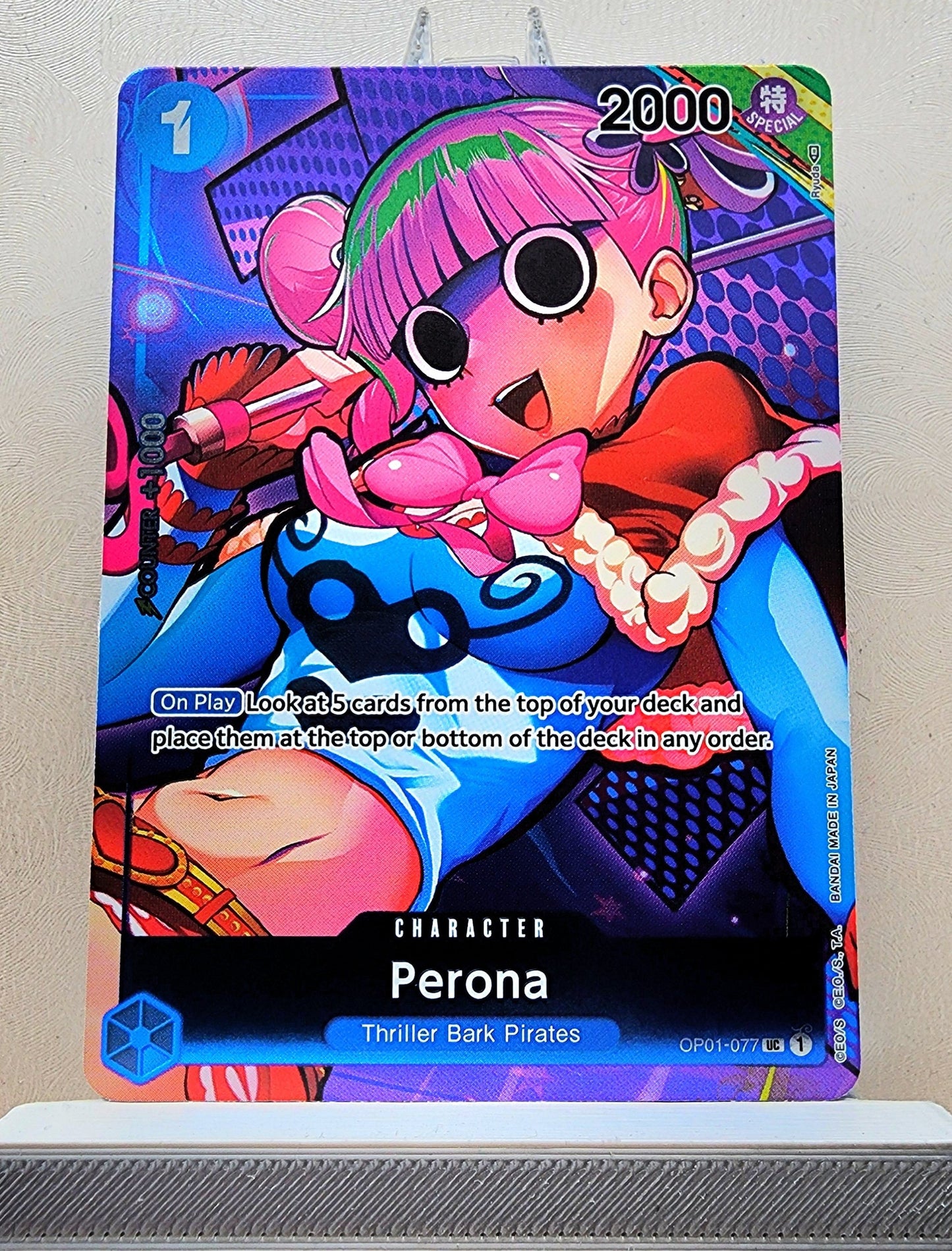 One Piece English! 1x Perona Box Topper (OP01-077 - Uncommon Foil)