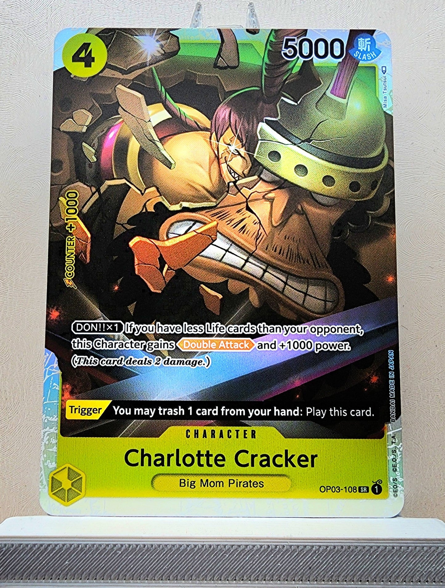 One Piece English! 1x Charlotte Cracker (OP03-108 - Super Rare)